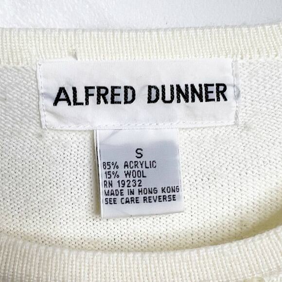 ALFRED DUNNER Vintage Sequin Embellished Long Sleeve Sweater Knit Cream Size S - Picture 6 of 8